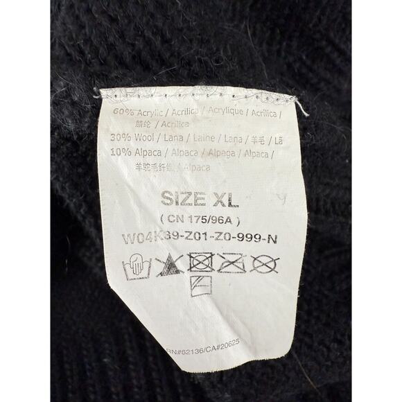 Guess Size XL Alpaca Wool Beaded Snap Button Knee Length Sweater Dress Black - Picture 9 of 11